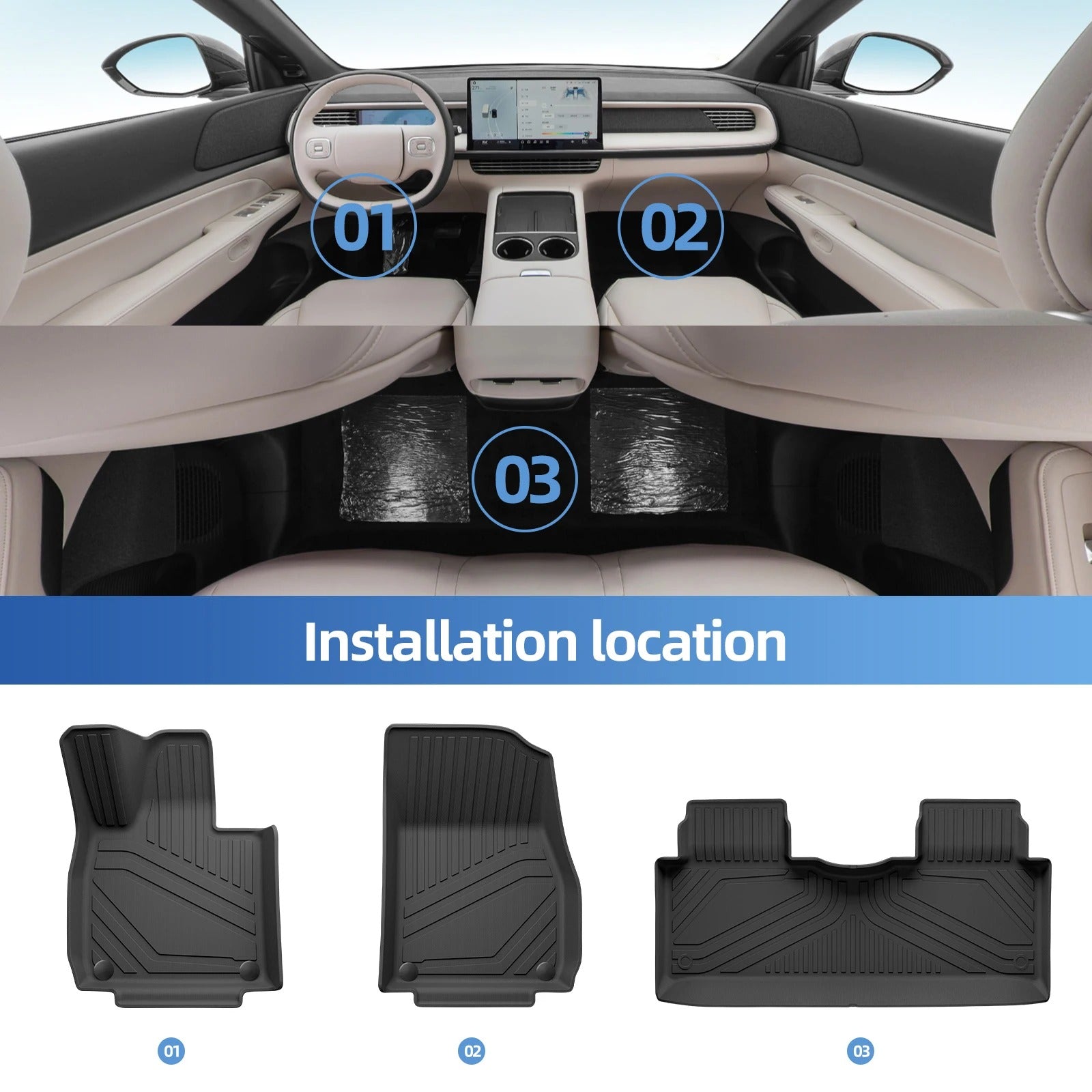 Xpeng G6 TPE 3D Car Floor Mats Cargo Liner Trunk Pad - Xpeng Accessories