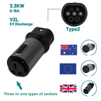 Portable Discharger Type 2 Plug to Socket Converter V2L Discharger