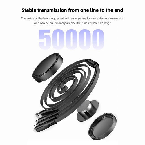 Car 100w Fast Charging Data Cable Scalable 3 In 1 Phone Charger USB Type C for Xpeng - EVEVUP Xpeng Accessories
