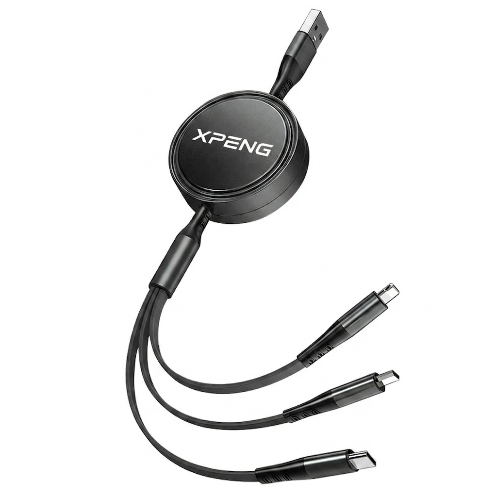 Car 100w Fast Charging Data Cable Scalable 3 In 1 Phone Charger USB Type C for Xpeng