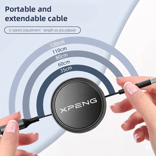 Car 100w Fast Charging Data Cable Scalable 3 In 1 Phone Charger USB Type C for Xpeng