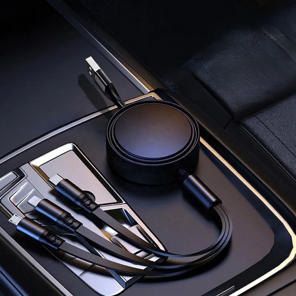 Car 100w Fast Charging Data Cable Scalable 3 In 1 Phone Charger USB Type C for Xpeng - EVEVUP Xpeng Accessories