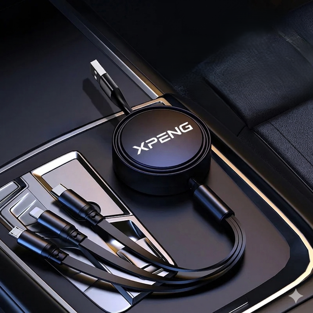 Car 100w Fast Charging Data Cable Scalable 3 In 1 Phone Charger USB Type C for Xpeng