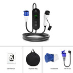 Portable 7KW 32A Type 2 EV Charger 5M/10M Single Phase CEE 3PIN EU plug