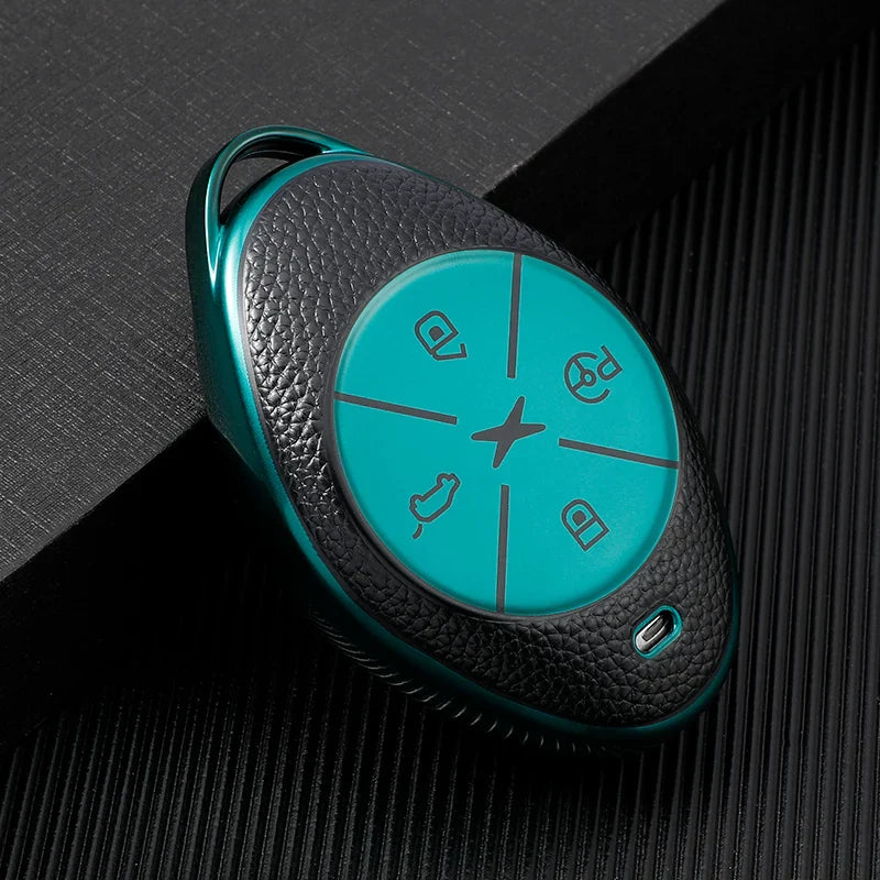 Leather TPU Car Key Fob Case Cover Protector for Xpeng G3  P7