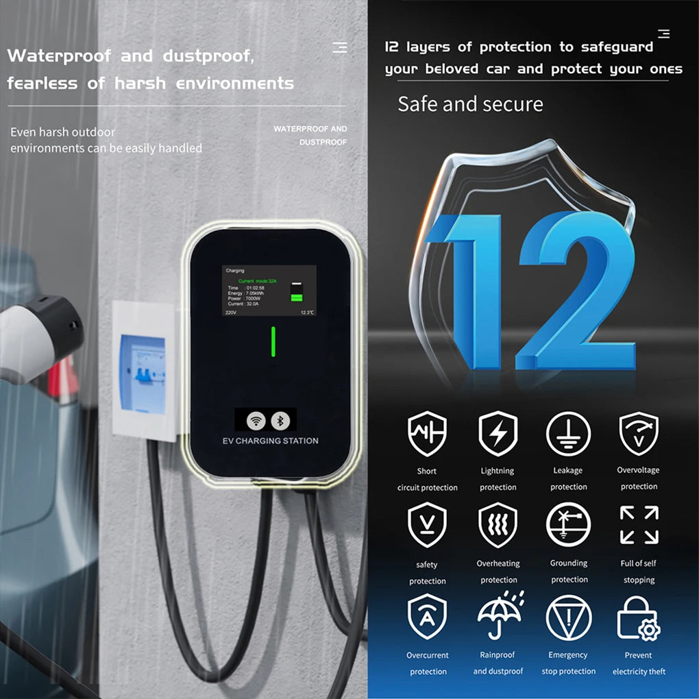 7KW 11KW 22KW Type 2 Electric Vehicle Charger Car Charging Station