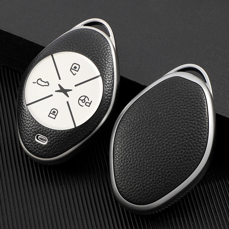 Leather TPU Car Key Fob Case Cover Protector for Xpeng G3  P7