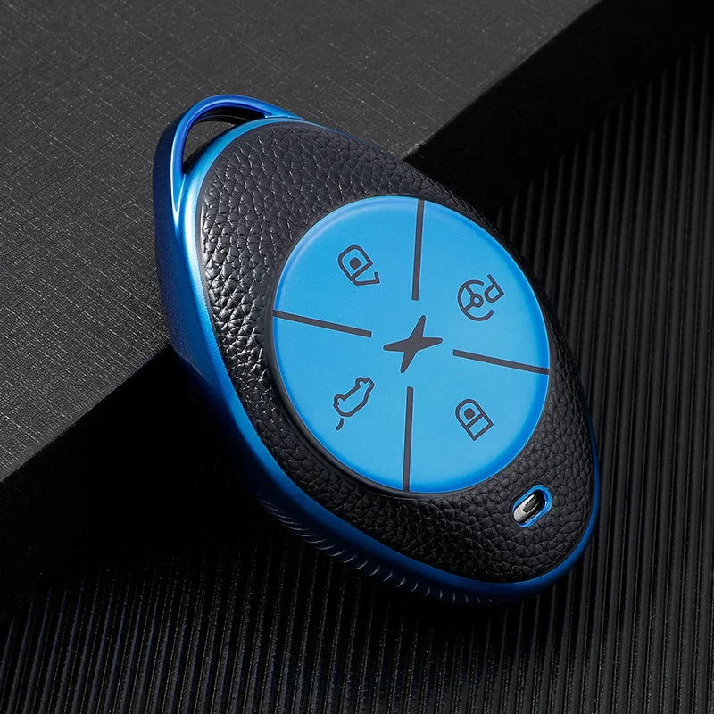 Leather TPU Car Key Fob Case Cover Protector for Xpeng G3  P7