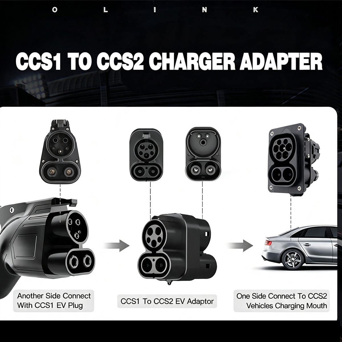 CCS1 to CCS2 DC EV Charging Adapter 250A 1000V
