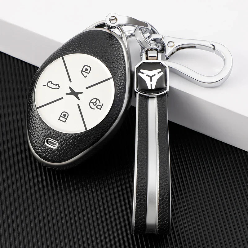 Leather TPU Car Key Fob Case Cover Protector for Xpeng G3  P7