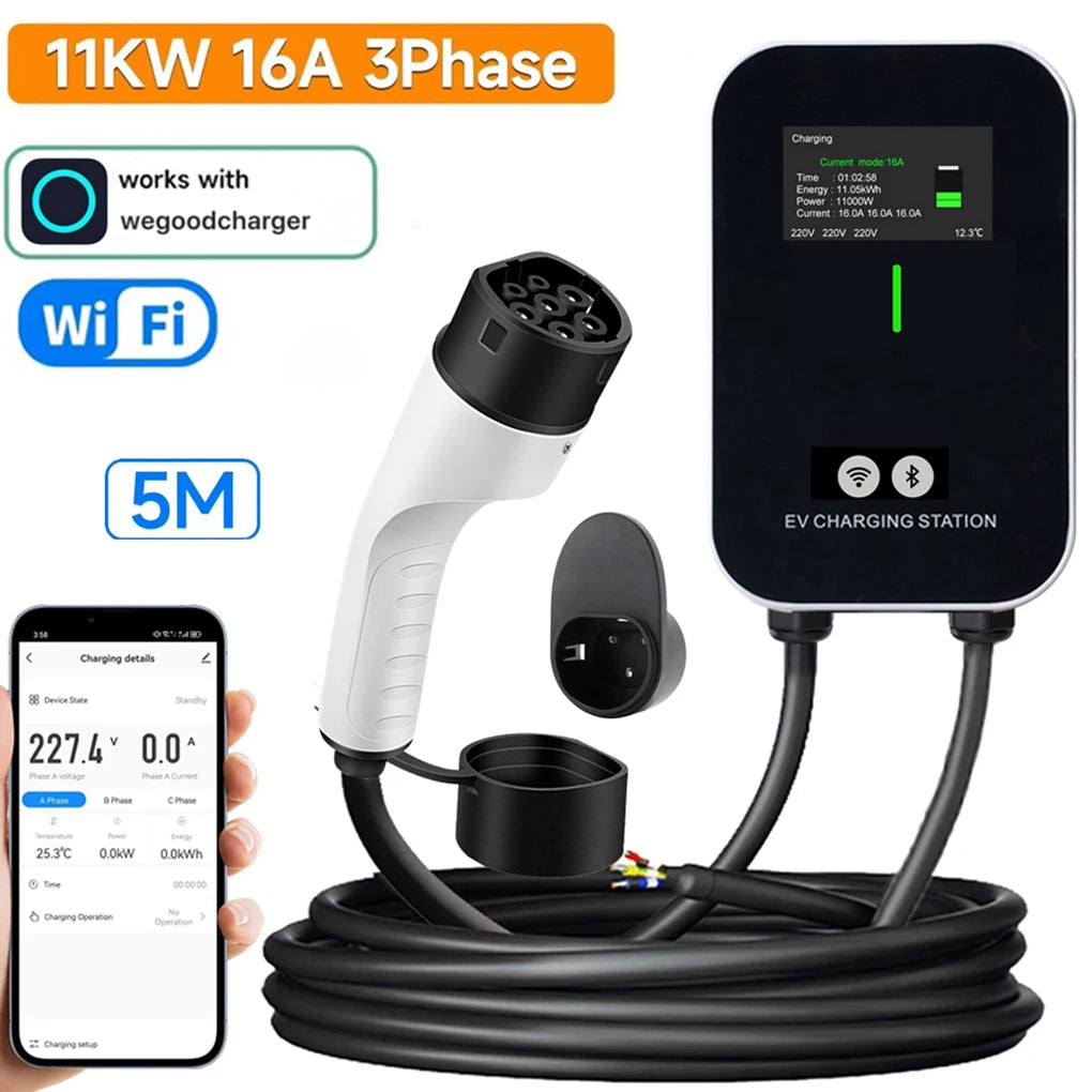 7KW 11KW 22KW Type 2 Electric Vehicle Charger Car Charging Station