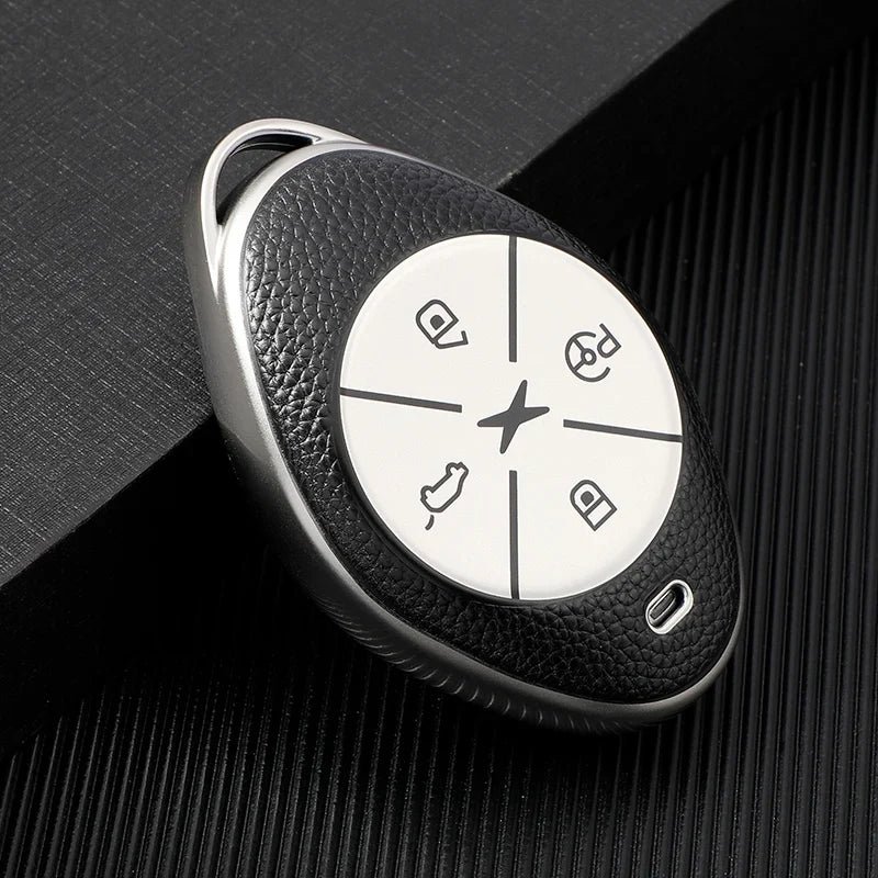 Leather TPU Car Key Fob Case Cover Protector for Xpeng G3  P7